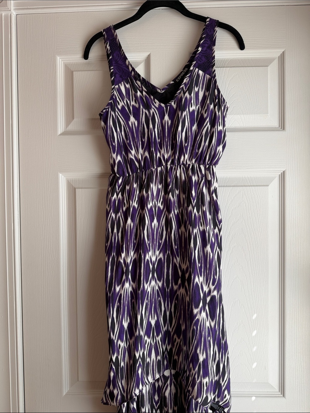 EXPRESS Purple Ikat-Print High Low Dress - Picture 2 of 5